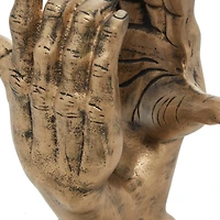 Gold Aluminum Traditional Abstract Sculpture, 11" x 9" x 6"