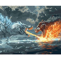 20" x 16" Dinosaur Battle Paint-by-Number Kit with Wood Display Hanger by Artist's Loft®