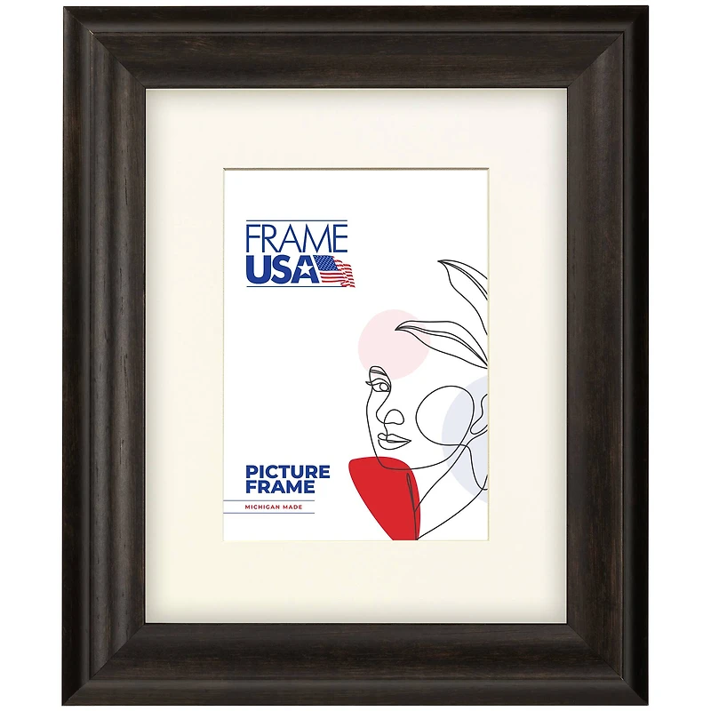 Frame USA Verona Narrow Espresso Single Image Picture Frame with Mat