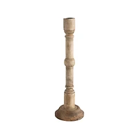 Hello Honey® 17" Hand-Carved Mango Wood Taper Candle Holder