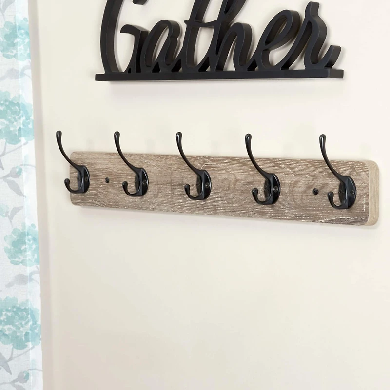 Household Essentials 5 Hook Wall Mounted Coat Rack