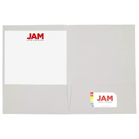 JAM Paper White Metallic Handmade Folders, 100ct.