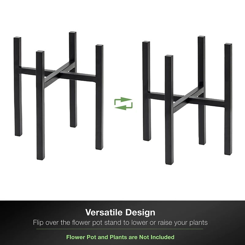 Sorbus 14" Black Mid Century Style Plant Stand