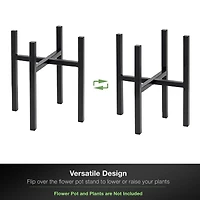 Sorbus 14" Black Mid Century Style Plant Stand