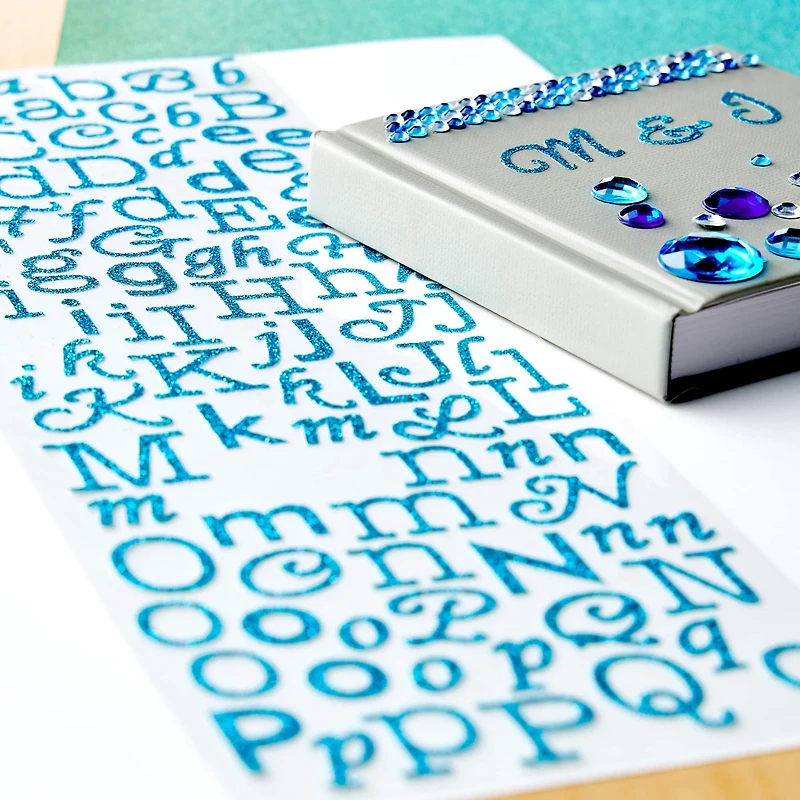 Teal Glitter Alphabet Stickers by Recollections™