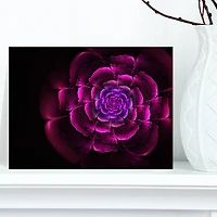 Designart - Fractal Purple Rose in Dark
