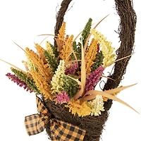 22" Autumn Harvest Hanging Basket with Artificial Fall Foliage
