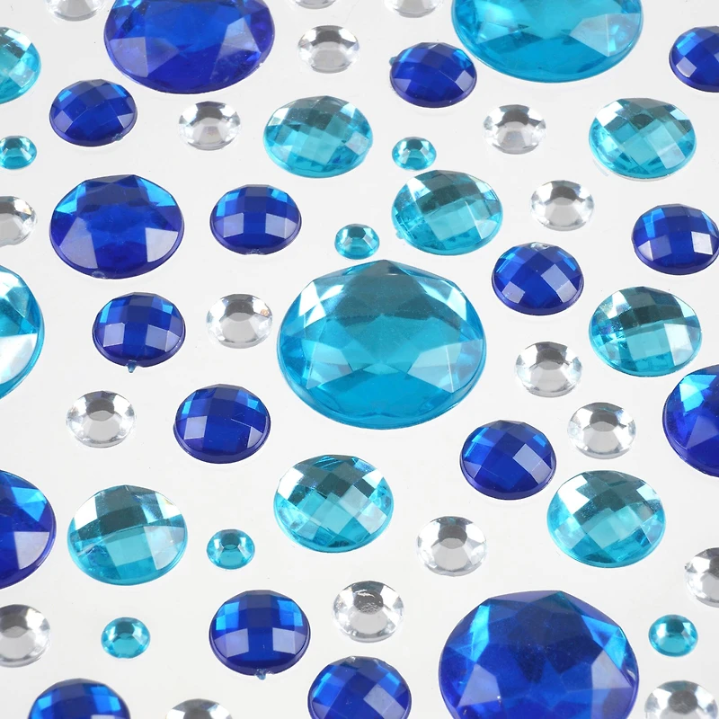 12 Pack: Blue Mixed Gem Bling Sticker Sheet by Recollections™