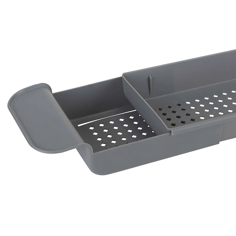Bath Bliss Gray Expandable Non-Slip Bathtub Caddy