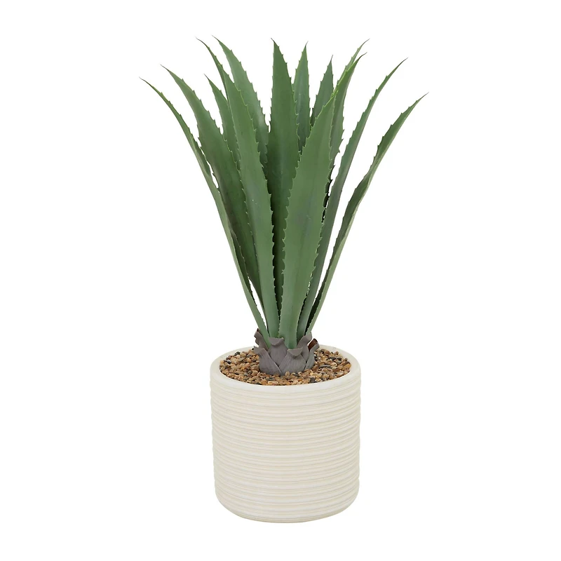 3.5ft. Potted White Plastic Contemporary Aloe Vera Artificial Foliage