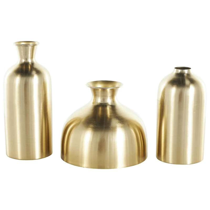 Gold Minimal Metal Vase Set