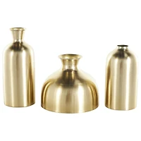 Gold Minimal Metal Vase Set