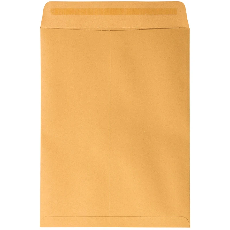 JAM Paper Brown Kraft Manila Open End Catalog Premium Envelopes with Peel & Seal Closure