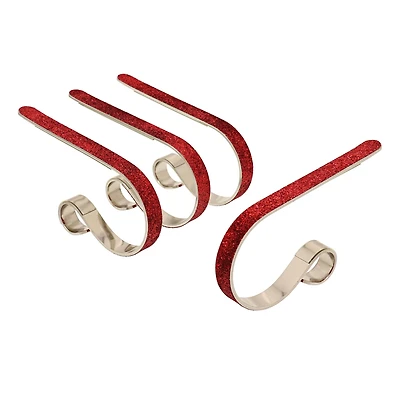 Original MantleClip® Red Glitter Stocking Holders, 4ct.