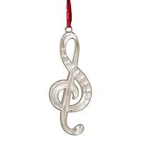 Silver Plated Clef Music Note Crystal Embellished Metal Ornament