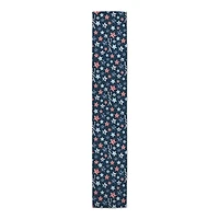 72" Floral Stars Pattern Cotton Twill Table Runner