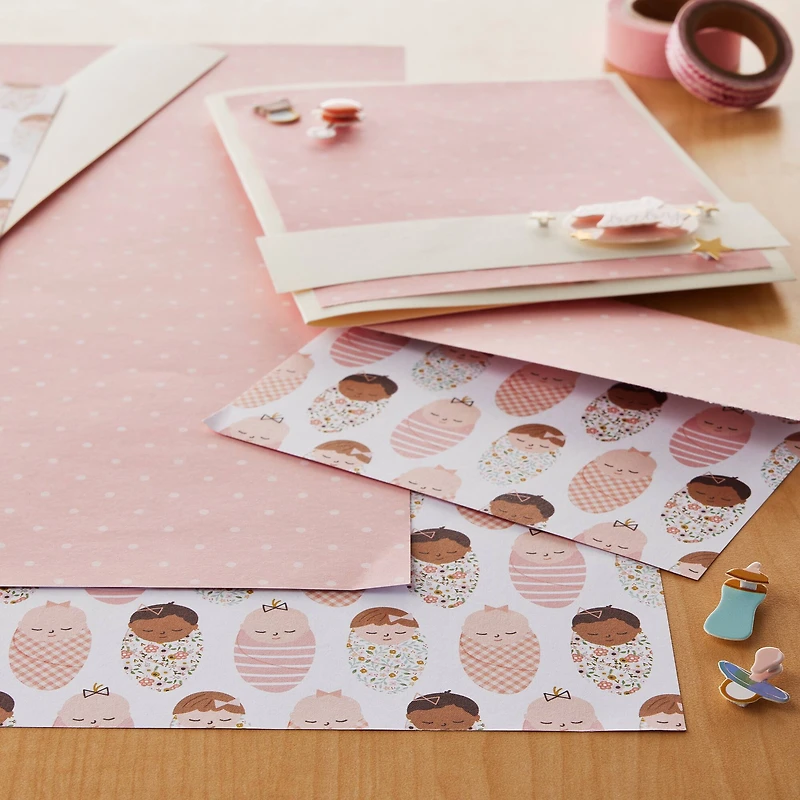 Baby Girl Double-Sided Cardstock Paper by Recollections™, 12" x 12"