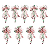 Glitzhome® 32" Whimsical Red & Green Ribbon Christmas Bows, 9ct.