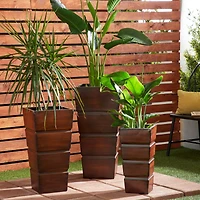 Brown Metal Rustic Planter Set