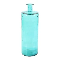 30" Blue Coastal Glass Vase