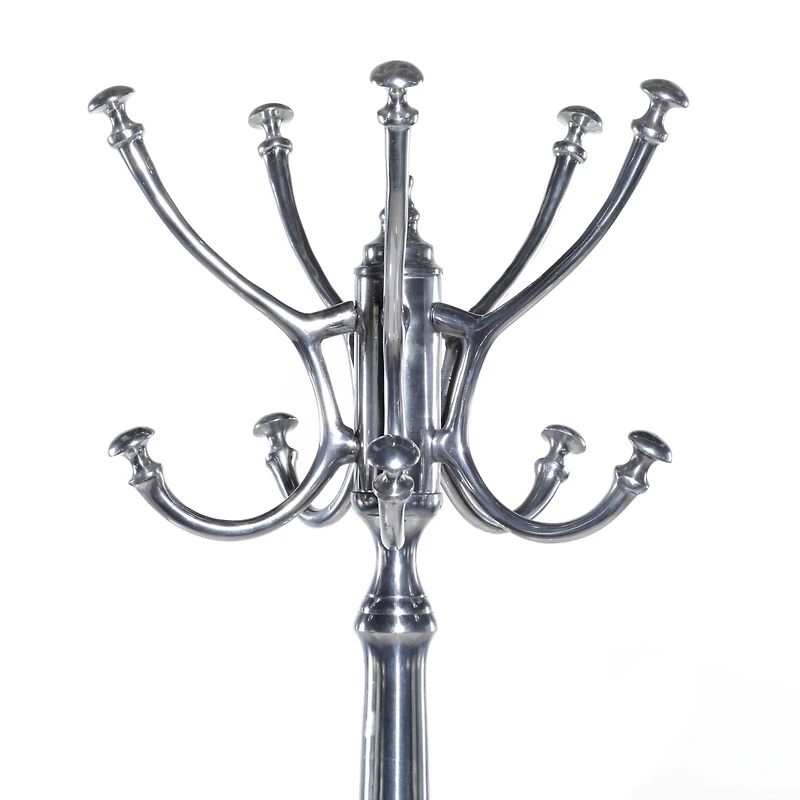 60" Silver Metal Traditional Coat Rack