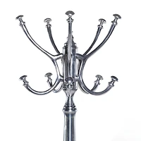 60" Silver Metal Traditional Coat Rack