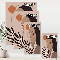 Designart - Retro Minimal Portrait of Young Woman