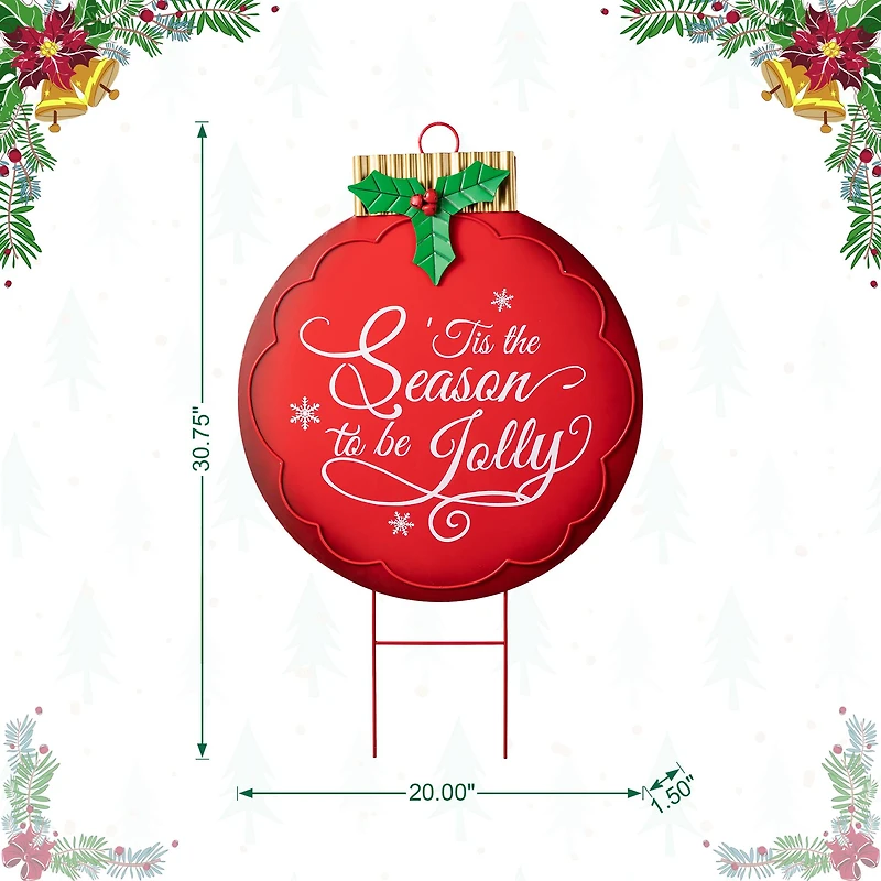 Glitzhome® 3ft. Large Metal Ornament Yard Stake