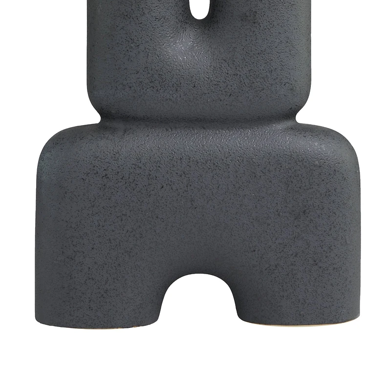 The Novogratz 15" Black Ceramic U-Shaped Abstract Vase