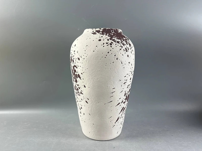 10" White & Black Speckled Ceramic Urn Vase by Ashland®