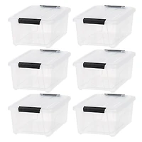 IRIS® 13.5qt. Buckled Clear Boxes with Clear Buckle Lids, 6ct.