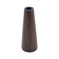 Hello Honey® 8'' Walnut Cone Shaped Mango Wood Taper Candle Holder