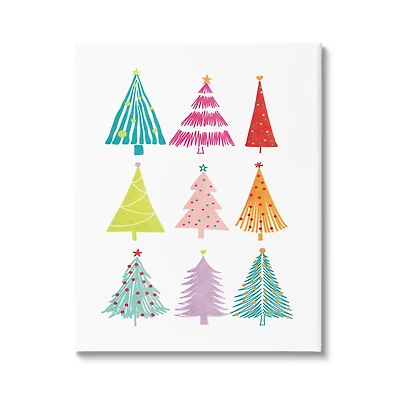 Stupell Industries Varied Fun Christmas Trees Canvas Wall Art