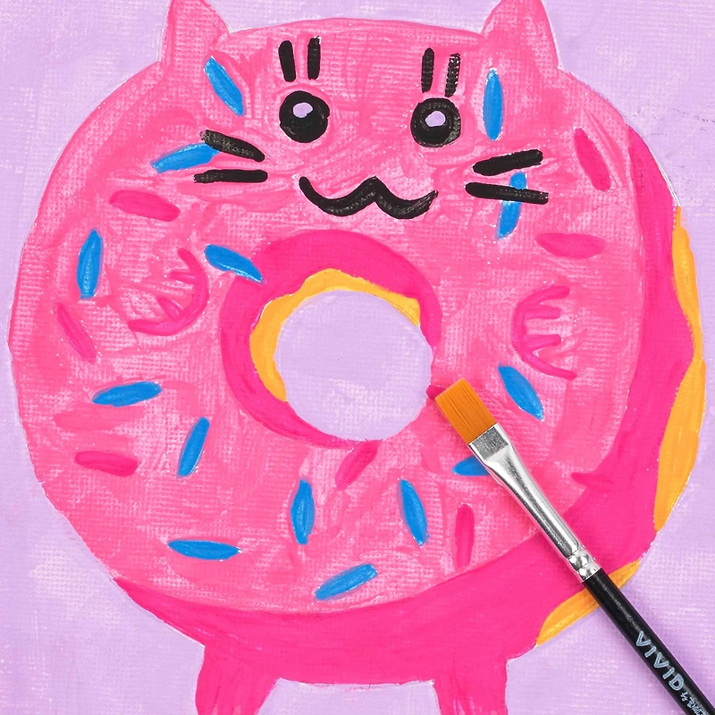 VIVID by Brea Reese® Cat Donut Acrylic Paint-by-Number Kit