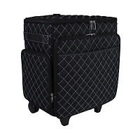 Everything Mary Black & Blue Quilted Rolling Craft Bag