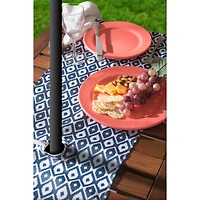 Blue Ikat Outdoor Table Runner With Zipper 14" x 72"