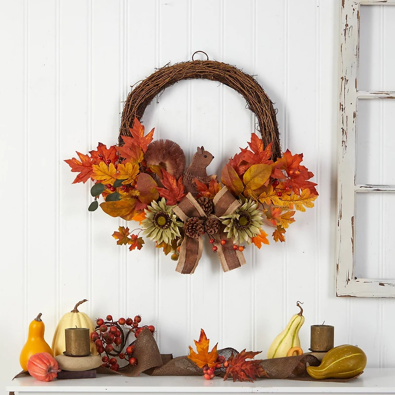 26" Fall Harvest with Bunny Autumn Wreath