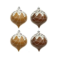 4 Pack 4.7" Gingerbread Sprinkle Shatterproof Onion Ornaments by Ashland®