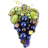 Crystal Art Beadwork kit for creating brooch Grape