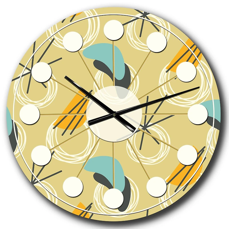 Designart 'Retro Abstract Design Ii Mid-Century Modern Wall Clock