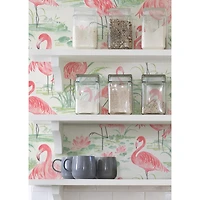 Wallpops Pink Flamingo Beach Peel & Stick Wallpaper