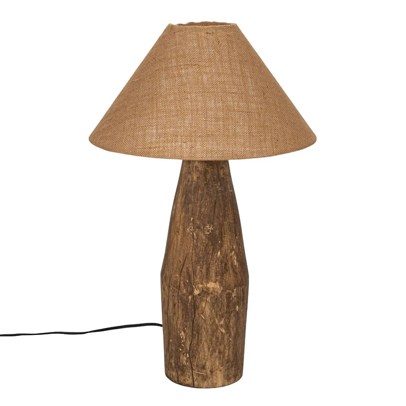 Hello Honey® 26" Natural Reclaimed Wood Swivel Neck Table Lamp with Jute Shade