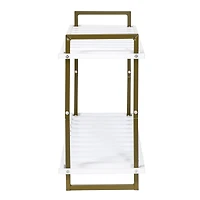 Honey Can Do Olive & White 2-Tier Tubular Shoe Rack