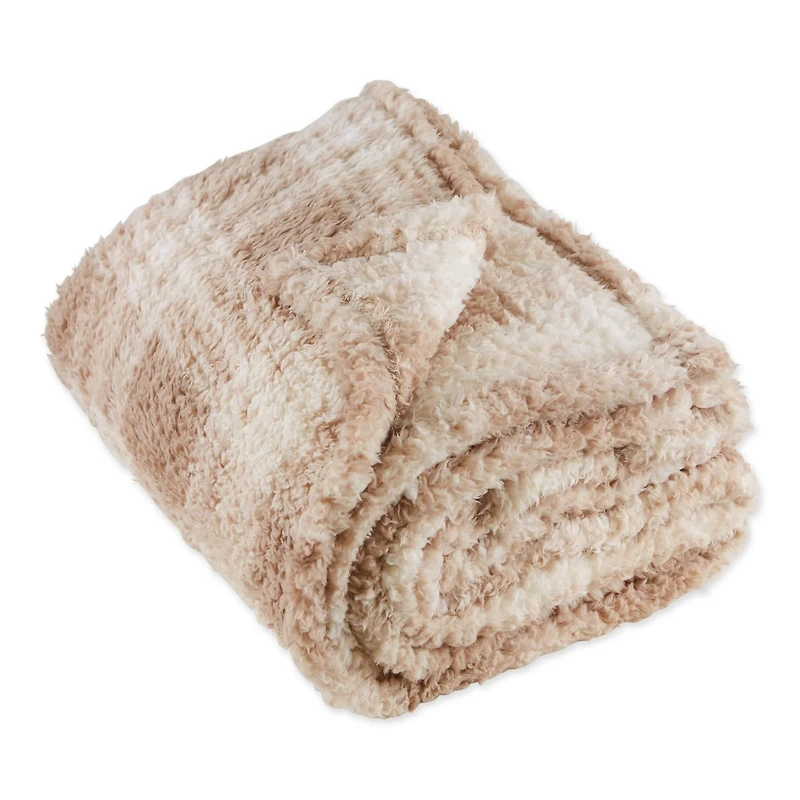 DII® Stone Farmhouse Plush Plaid Throw