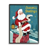Stupell Industries Season's Greetings Santa's List Chimney Framed Giclee Art