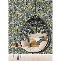 Caroline et Bettina Slate Feuilles Peel & Stick Wallpaper
