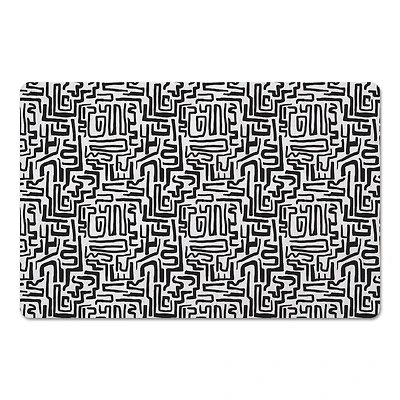 Black Maze Lines 27" x 18" Floor Mat