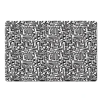 Black Maze Lines 27" x 18" Floor Mat