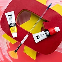 Soft-Grip Golden Taklon Fan Brush, Size 2