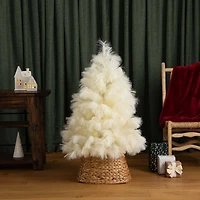 4ft. Unlit Off-White Pampas Grass Artificial Christmas Tree